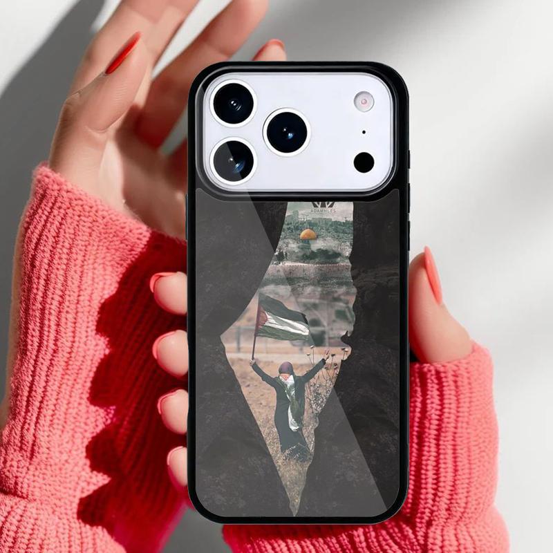 P-alestinian Map Arabic Calligraphy Phone Case for iPhone 17 Air 16e 15 14 13 Pro Max Back Cover for 12 11 Pro Coque