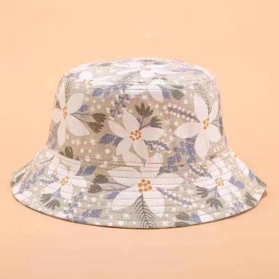 Flower Bucket Hats Women Summer Breathable Bucket Cap Elegant Printing Cotton Hat Casual Hip Hop Fisherman Hat