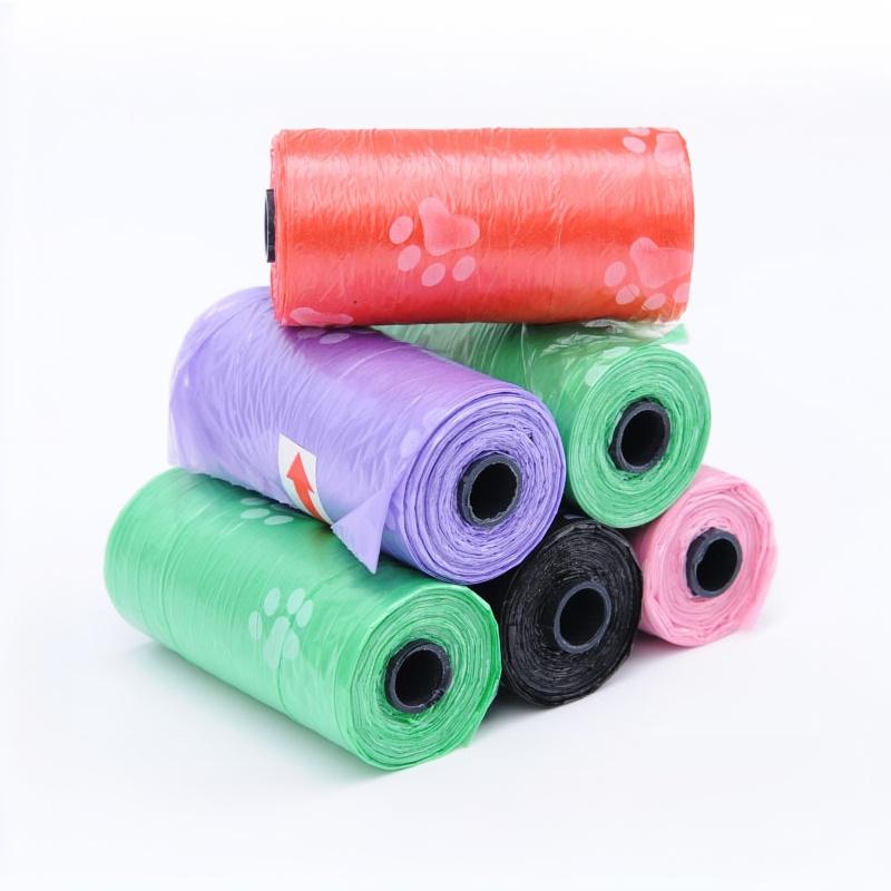 1 Roll Dog Poop Bag Pet Supply Litter Bag Printing Cat Dog Poop Biodegradable Bag Outdoor Home Clean Refill Garbage Bag