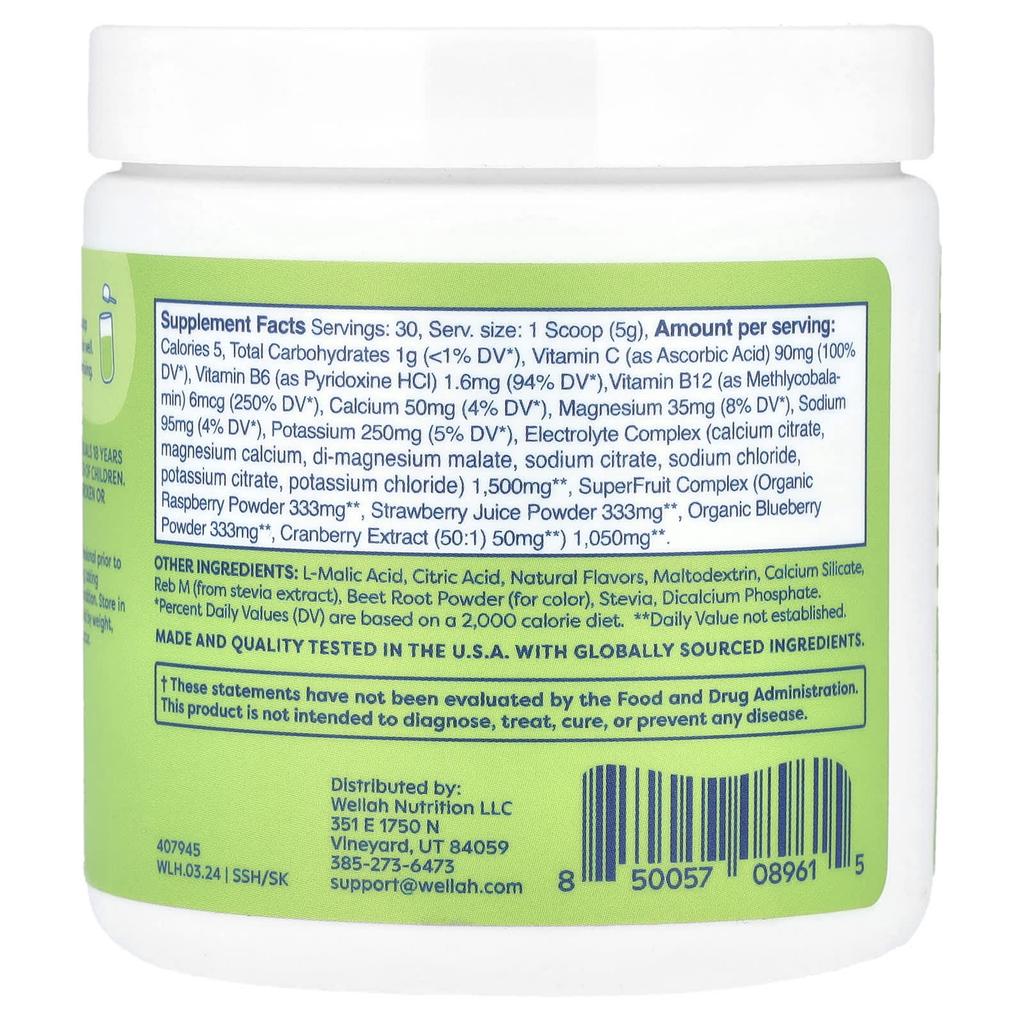 Wellah, Splish Splash Hydration, Strawberry Kiwi, 5.3 oz (147 g)