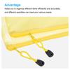 3Pcs Mesh Zipper Pocket Folders Waterproof PVC Document Bag for Pouch Filing Stationery Organizer Office Metting Supplies