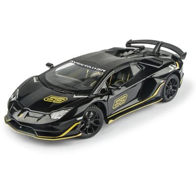 Modello di auto pressofuso Lambo Aventador SVJ63 in scala 1/24, veicolo giocattolo da tirare indietro con suono e luce per bambini, ragazzi e ragazze, collezione regalo
