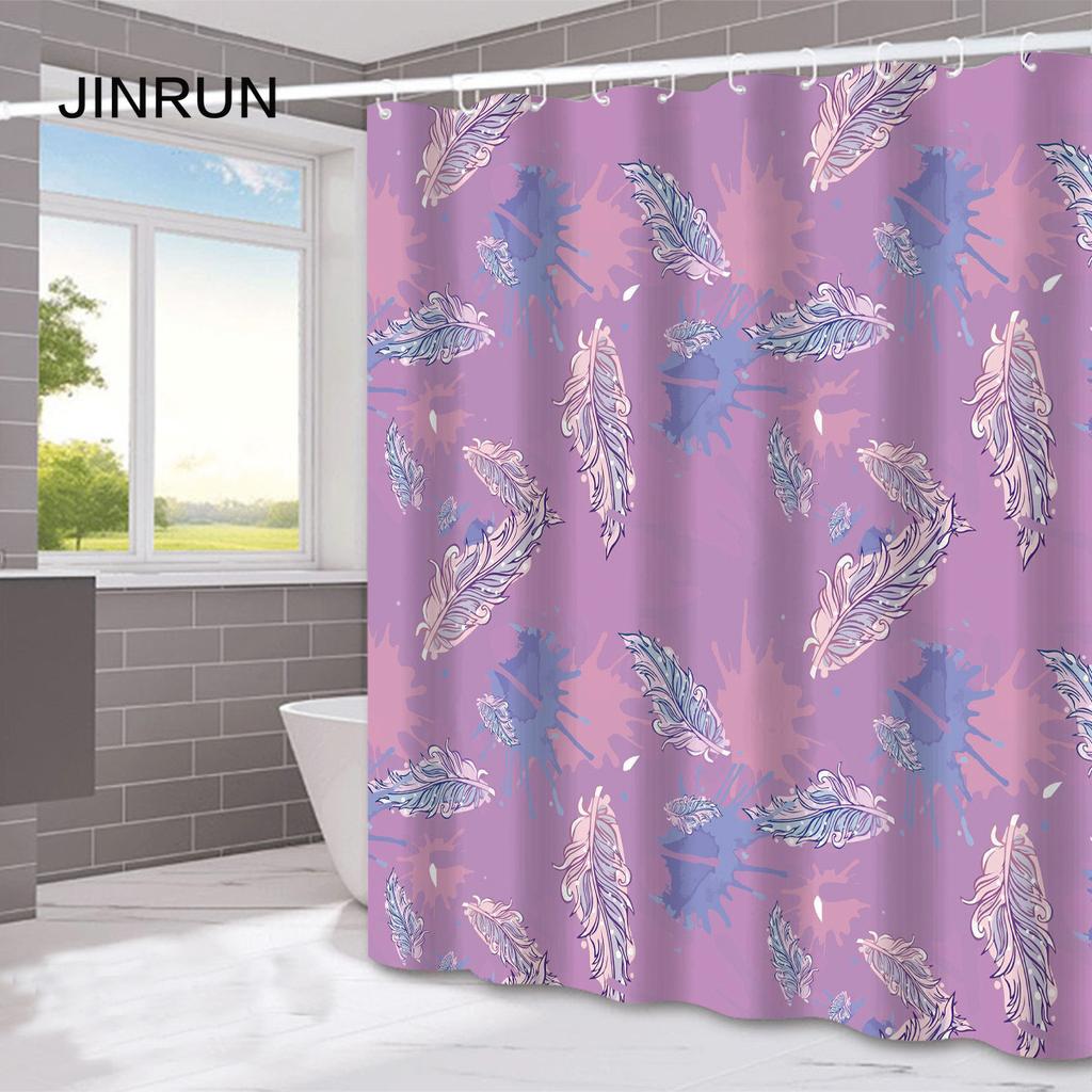 JINRUN Badezimmer verdickter wasserdichter Vorhang, schimmelfester Duschvorhang, Duschtrennwand-Vorhang, Duschvorhang, Badezimmer-Vorhang, kostenlose Perforation