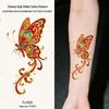 Chinese Style Waterproof Phoenix & Koi Tattoo Sticker - Long-lasting, Aesthetic Dunhuang Design for Arm & Collarbone