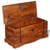 Coffre de rangement en bois massif - VIDAXL - Vintage - Marron - 90cm x 40cm x 40cm
