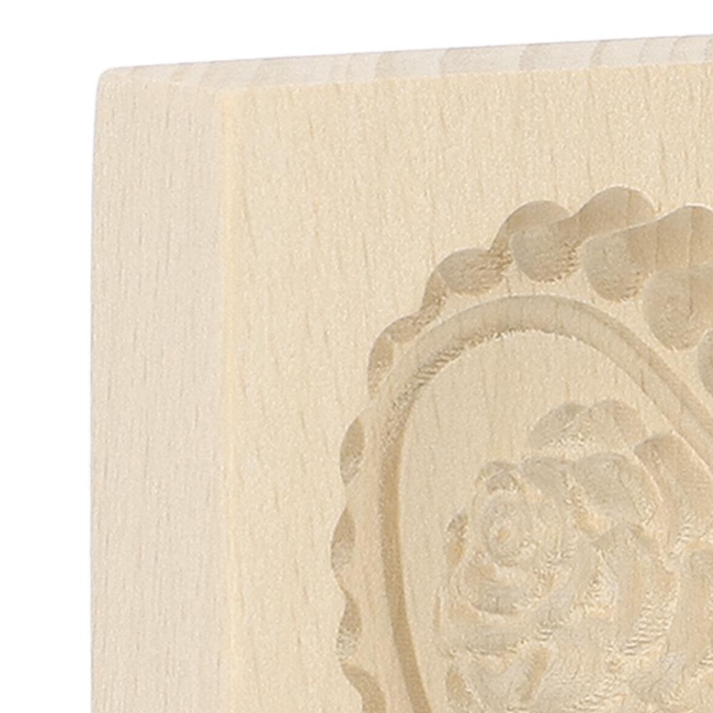 Natural Beech Wood Wooden Cookie Mold Fruit Tree Roses Heart Rose Bunny Flower Biscuit Mould Smooth Surface Rounded Edges