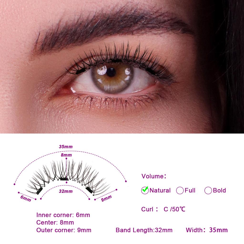 Soft 3D Magnetic Full Strip Eyelashes From Factory Popular Style Without Magnetic Liner Use