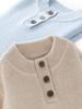 Premium Cashmere Sweater: Thickened Solid Color Three-Button Base Layer for Men, Women, and Children.