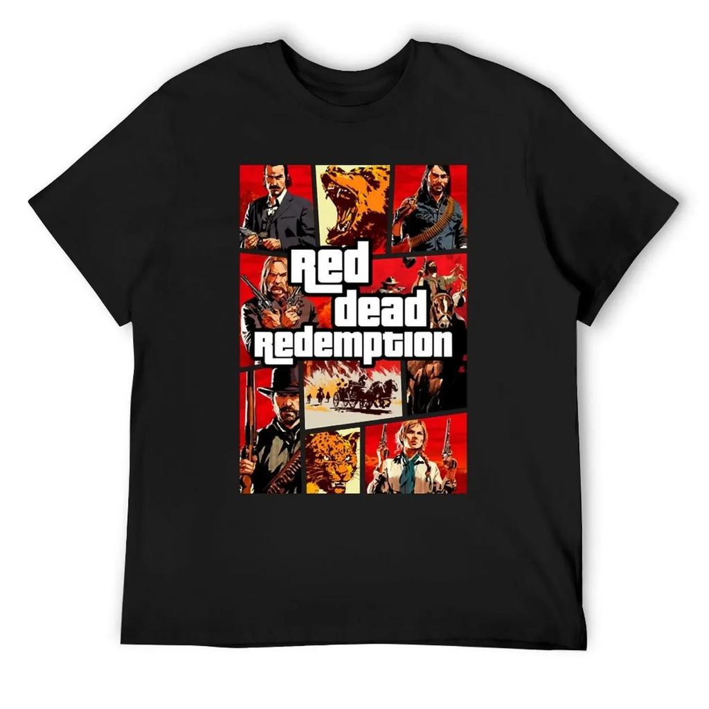 Red Theft Redemption T-Shirt Affliction Shirts Summer 2025 Kawaii Clothes Blouse Mens Designer T Shirt
