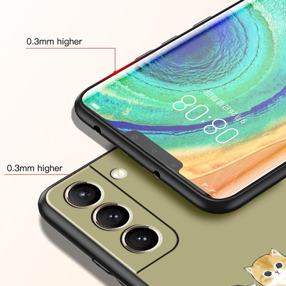 Cute Animals Cat Cartoon Phone Case For Samsung Galaxy S26 Ultra S25 Plus S24 FE S23 S22 5G S21 S20 Cover Black Soft