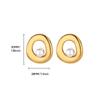 Hollow Imitation Pearl Stud Earring Women Stainless Steel Gold Color Geometric Hoop Piercing Earring Chunky Wedding Zircon Gift