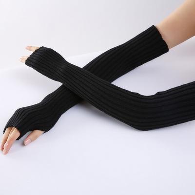 Nové dámske návleky na ruky Japonské biele čierne gotické pletené bezprstové rukavice návleky na členky a zápästia Harajuku 52cm dievčenské rukavice