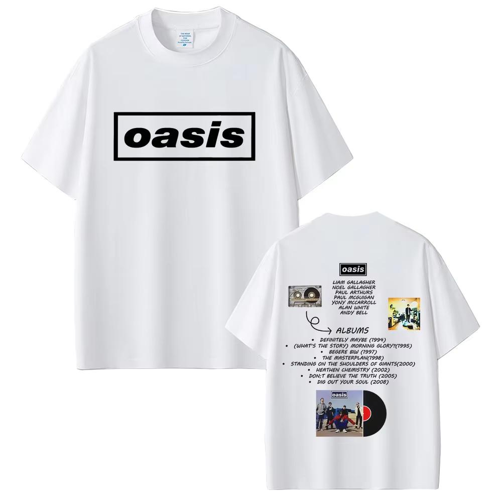 Tricou O-Oasis Tricouri Trupe Rock Britanice Tricou Casual Oversized pentru Bărbați Femei Tricouri Bumbac de Înaltă Calitate cu Mânecă Scurtă pentru Bărbați