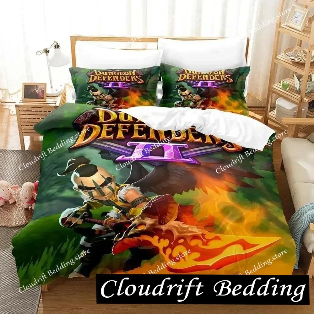 Game Dungeon Defenders Bedding Set Cartoon Anime Adult Kid Bedroom Duvet Cover Sets 3D Print Anime Home Textile