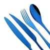 24Pcs Shiny Black Dinnerware Set Steak Knife Fork Coffee Spoon Cutlery Set Stainless Steel Tableware Western Kitchen Flatware