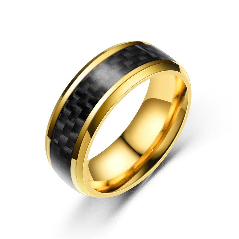 Men's Fashion Carbon Fiber Patch Ring Creative Personalized Finger Jewelry Accessory For Daily Wear