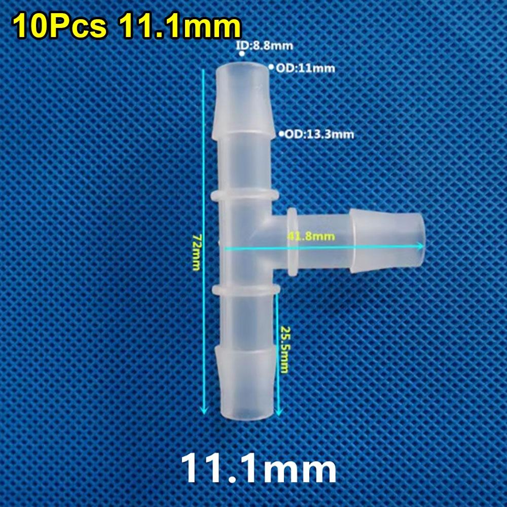 10Pcs 1.6-15.8mm T-Type Tee Connector Equal Diameter Plastic 3 Way Connector PP PE Soft Hose Fittings