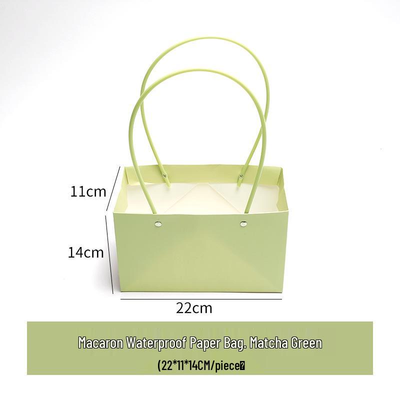 Macaron Flower Arrangement Tote - DIY Waterproof Paper Bag for Bouquets and Gift Packaging