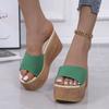 Damen Bequeme Plateau-Sandalen mit offenem Zehenbereich, High Heels, lässige Slipper, strapazierfähige Keilabsatz-Pantoletten, Slides