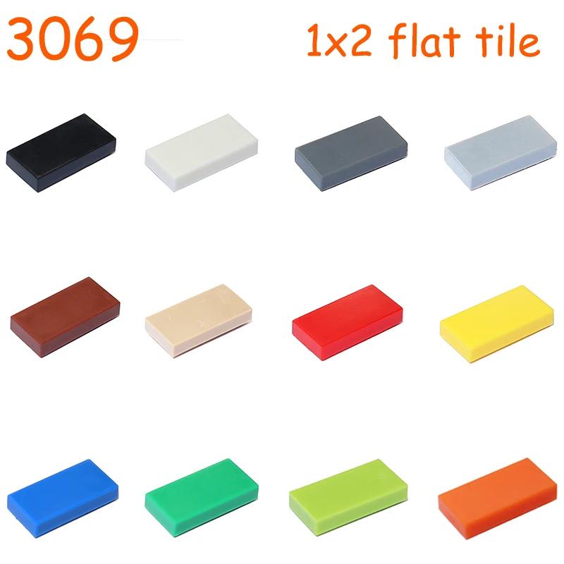 Wucifang Bags Unisex 100 / 200Pcs 3069 30070 1X2 Flat Tile 1 2 Blocks My Own Creation Assemble Particles Smooth Building Blocks Do-It-Yourself Learning Imaginative Toy