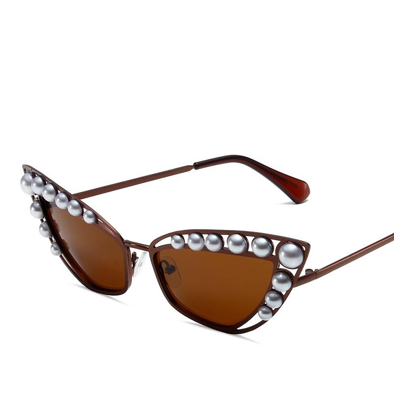 Cat Eye Sunglasses Women Designer Fashion Sexy Metal Frame UV400 Sun Glasses Cateye Shades Diamond Ladies Eyewear
