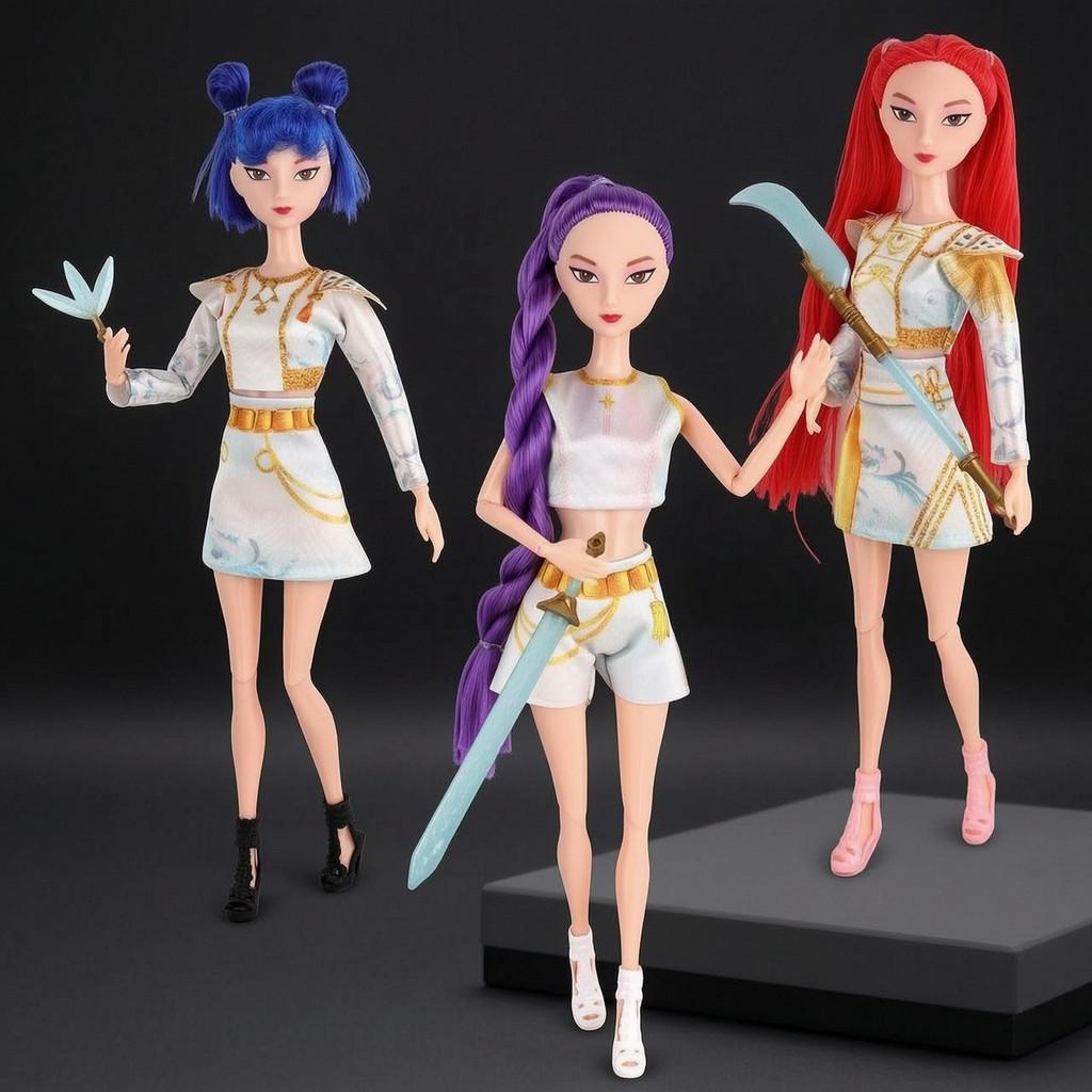 Kpop Demon Hunters Rumi Mira Zoey Articulated Doll With Led Lights And Music For Collectors