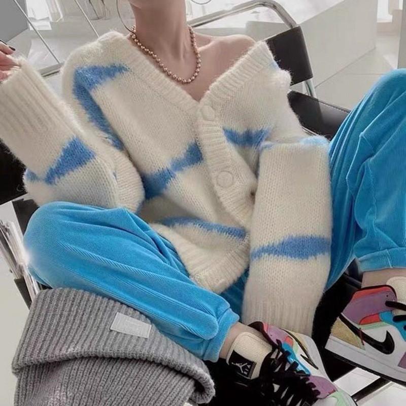 Womens Soft Knit Cardigan Sweater Loose V-Neck Long Sleeve Oversized Open Front Top Fall Winter