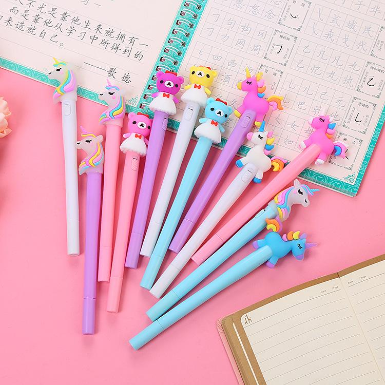 Unicorn Light-Up Pen – Creative Macaron Color Water-Based Student Stationery