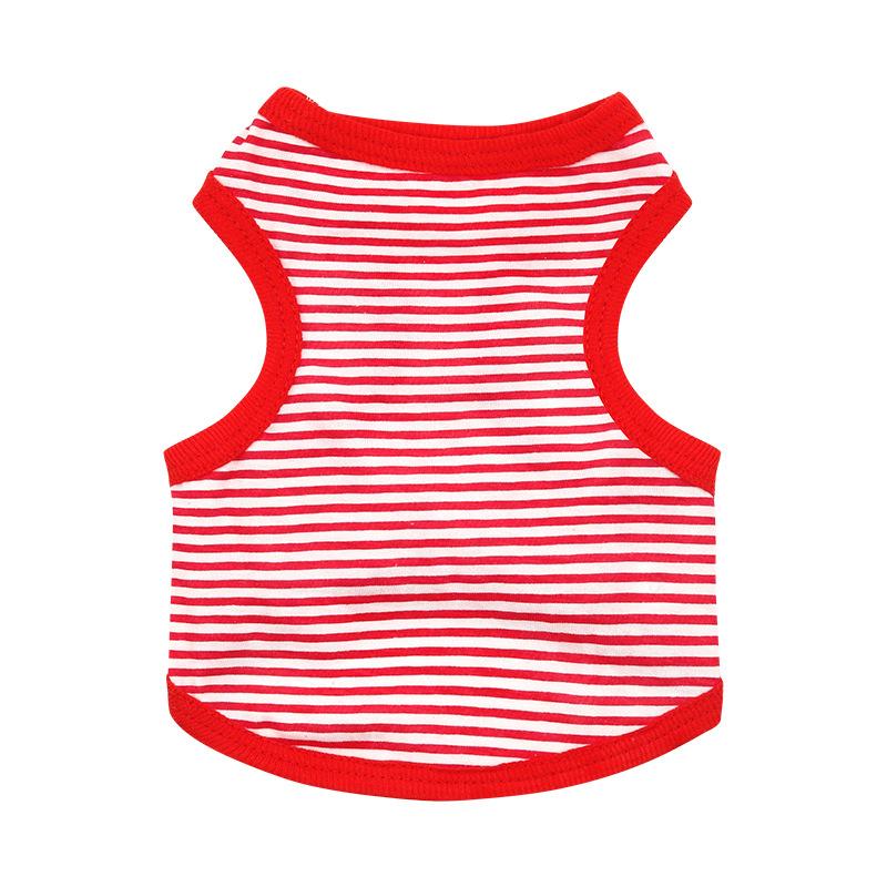 Striped & Printed Dog Tank Tops, Breathable Cotton Pet Sleeveless Shirts for Small Dogs Cats