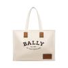 Sac Cabas en Tissu et Cuir avec Détail Logo Imprimé Style Commuter Français pour Femmes Blanc Cassé 6301346