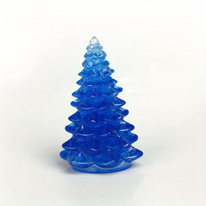 1Pc Natural Stone Crystal Resin Christmas Tree For Home Decor, Bring Good Luck, Healing, And Energy Balance