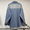 2026 European Spring Jacquard Rhinestone Denim Shirt - Casual Korean Style