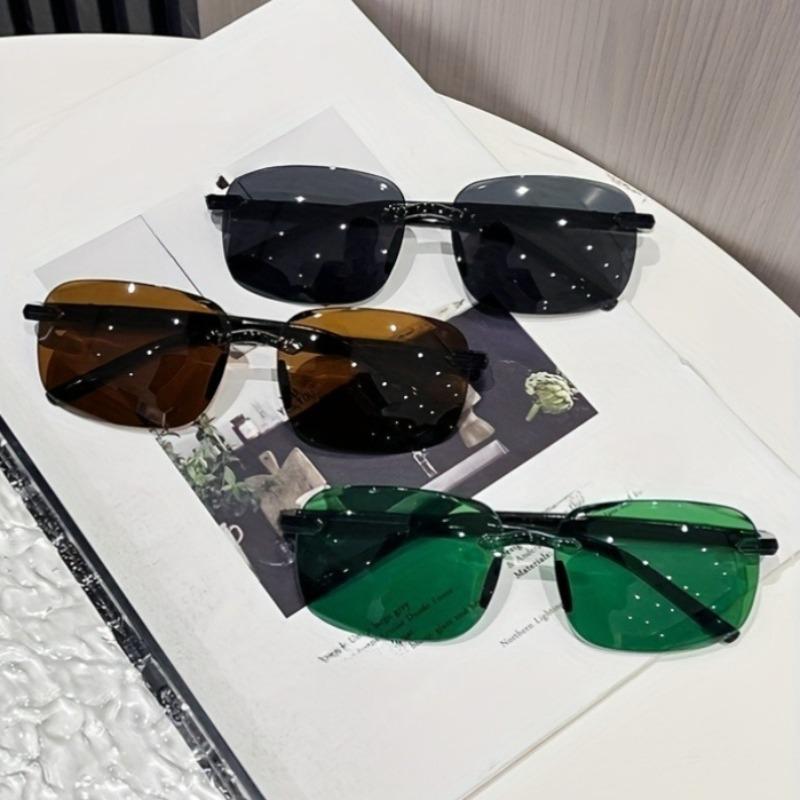 2 Pack Sunglasses for Men Trendy Frameless Cutting Edge Fashion Sunshade Sunglasses