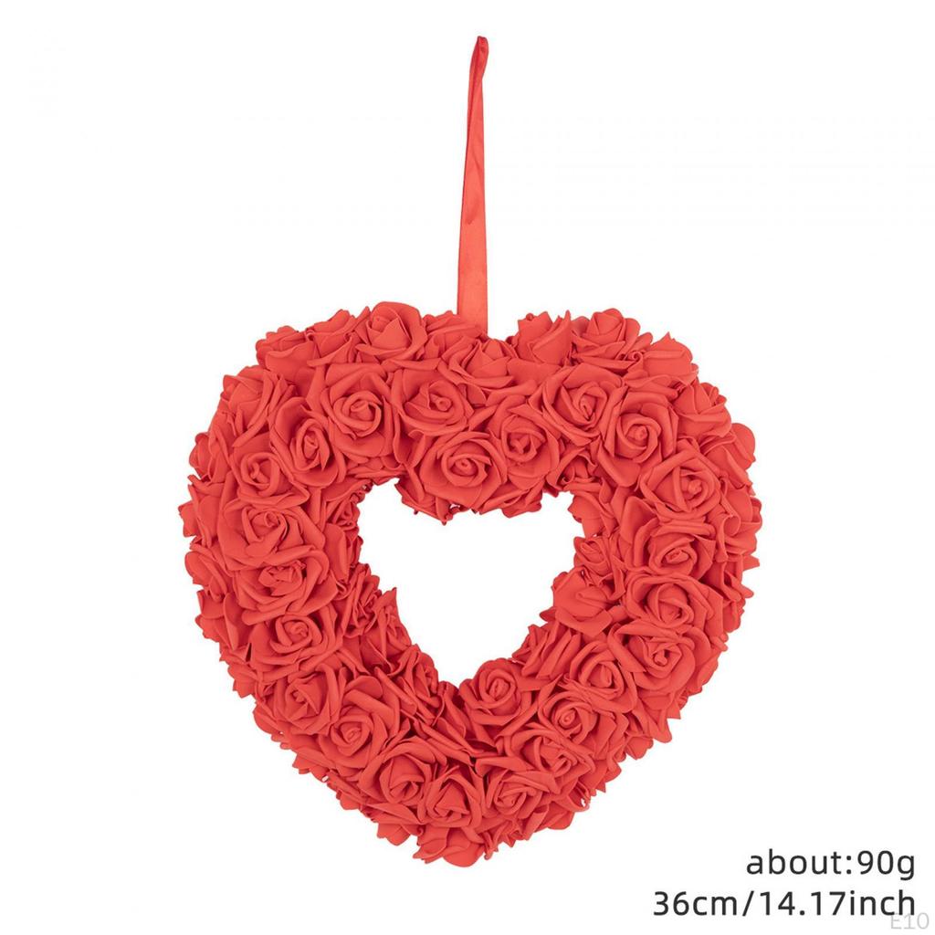 Artificial Heart Shaped Rose Wreath for Table Centerpieces and Events