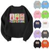 Children's Fashionable Lightweight Long-sleeved Round Neck Pullover With Pockets Printed Pullover