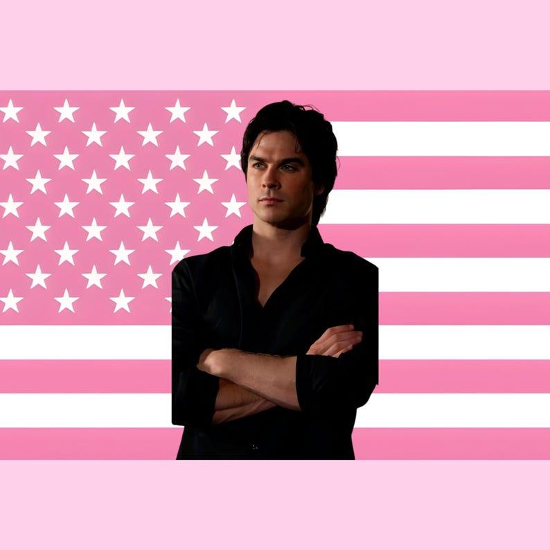Pink American flag tapestry 75x100