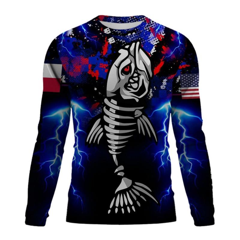 

Мужские футболки с принтом «Рыбалка» с 3D-принтом, футболка, весенние и осенние топы, модные повседневные футболки с длинными рукавами для мужской одежды XS-5XL 3XL