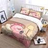 Cute pink pig is looking at its phone in bed Print Bedding Set 1 Duvet Cover 2 Pillowcases for Adult and Children Luxury Gift