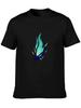 Top Short Sleeve Halloween. The Blue Fire In The Skeleton's Hand Anime T Shirt Hip Hop Fashion Country Music Movie Peripheral
