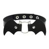 Fashion Simple Vintage Punk Gothic Harajuku Black White PU Leather Bat Choker Necklace for Women Statement Necklaces Jewelry