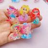 10 PCS Shiny Colorful Cartoon Mermaid Princess Girl Resin Scrapbook DIY Jewelry Hairpin Headrope Decoration Crafts