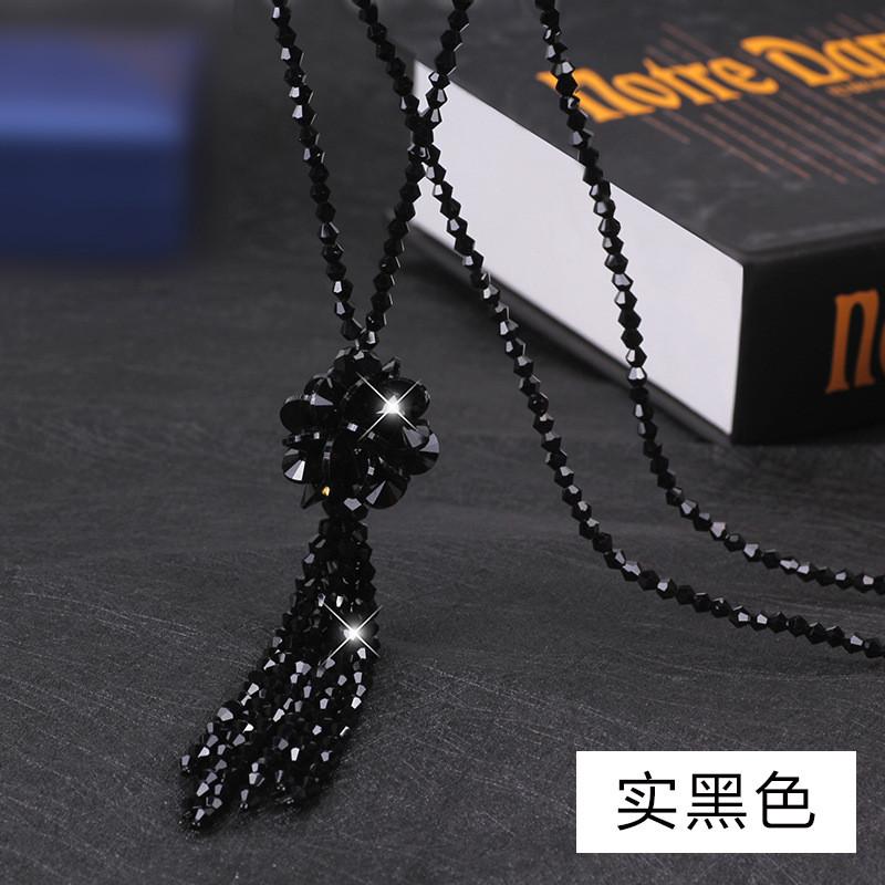 Crafted Beautifully Long Ethnic Crystal Necklace For Women With Stunning Detail Tassel