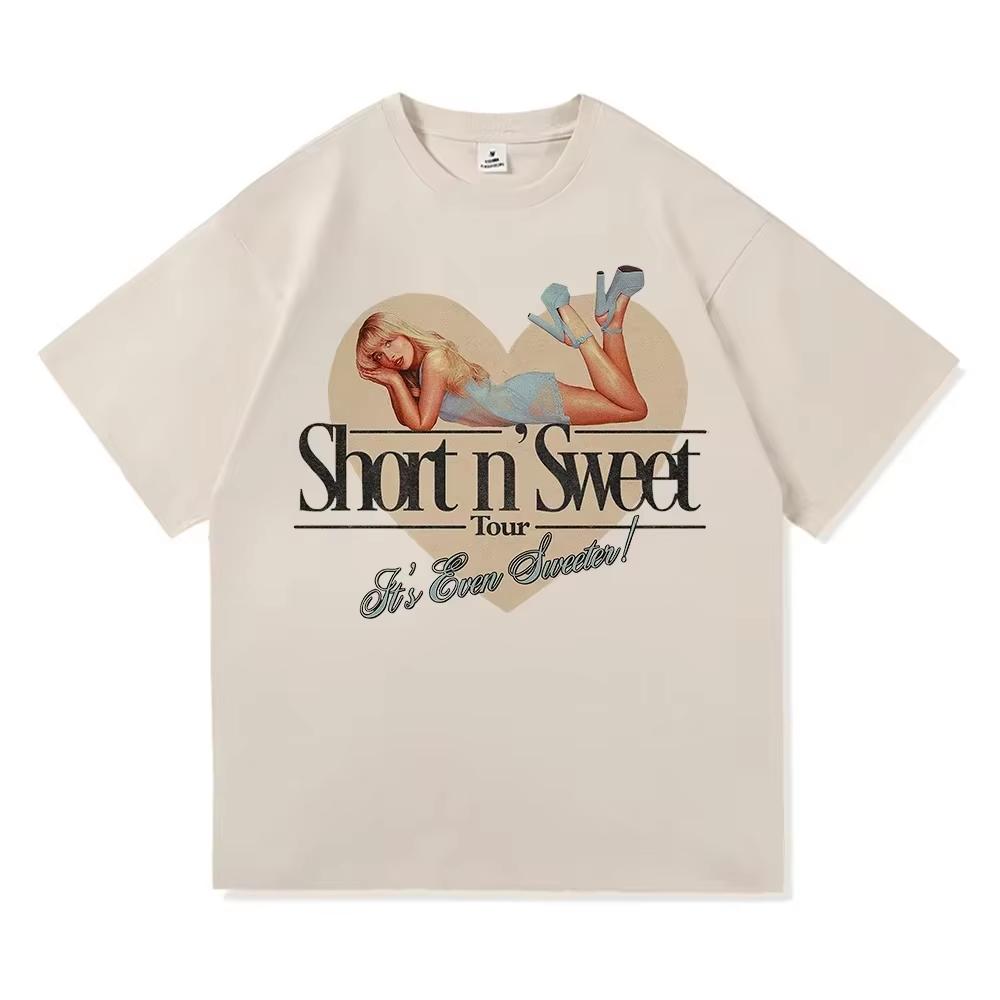 2026 SpringSummer New Sabrina Carpenter Short N Sweet Tour TShirt Fashion Vintage TShirt Womens High Quality Tees Shirts