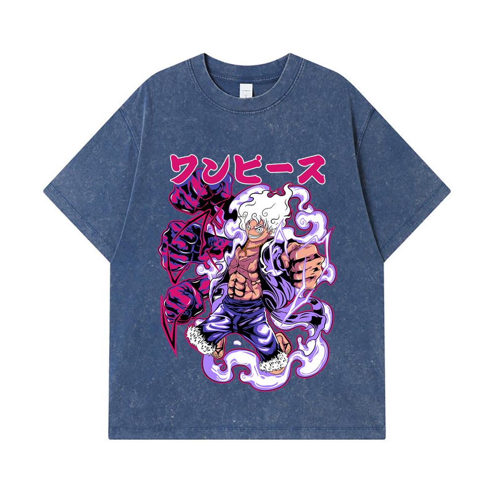 275 GSM Washed T-shirts 100% Cotton One Piece V28 Nika Print Unisex Heavy Cotton T Shirt