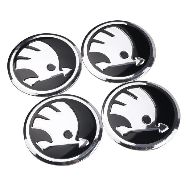 2025 New 4Pcs Car Styling Wheel Hub Cap Stickera Auto Refit Accessories For Skoda Rapid Fabia 2 Octavia A7 A5 A4 Yeti Superb 3 A