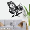 Butterfly Flower Metal Wall Art Vintage Iron Sculpture Home Garden Decor Gift