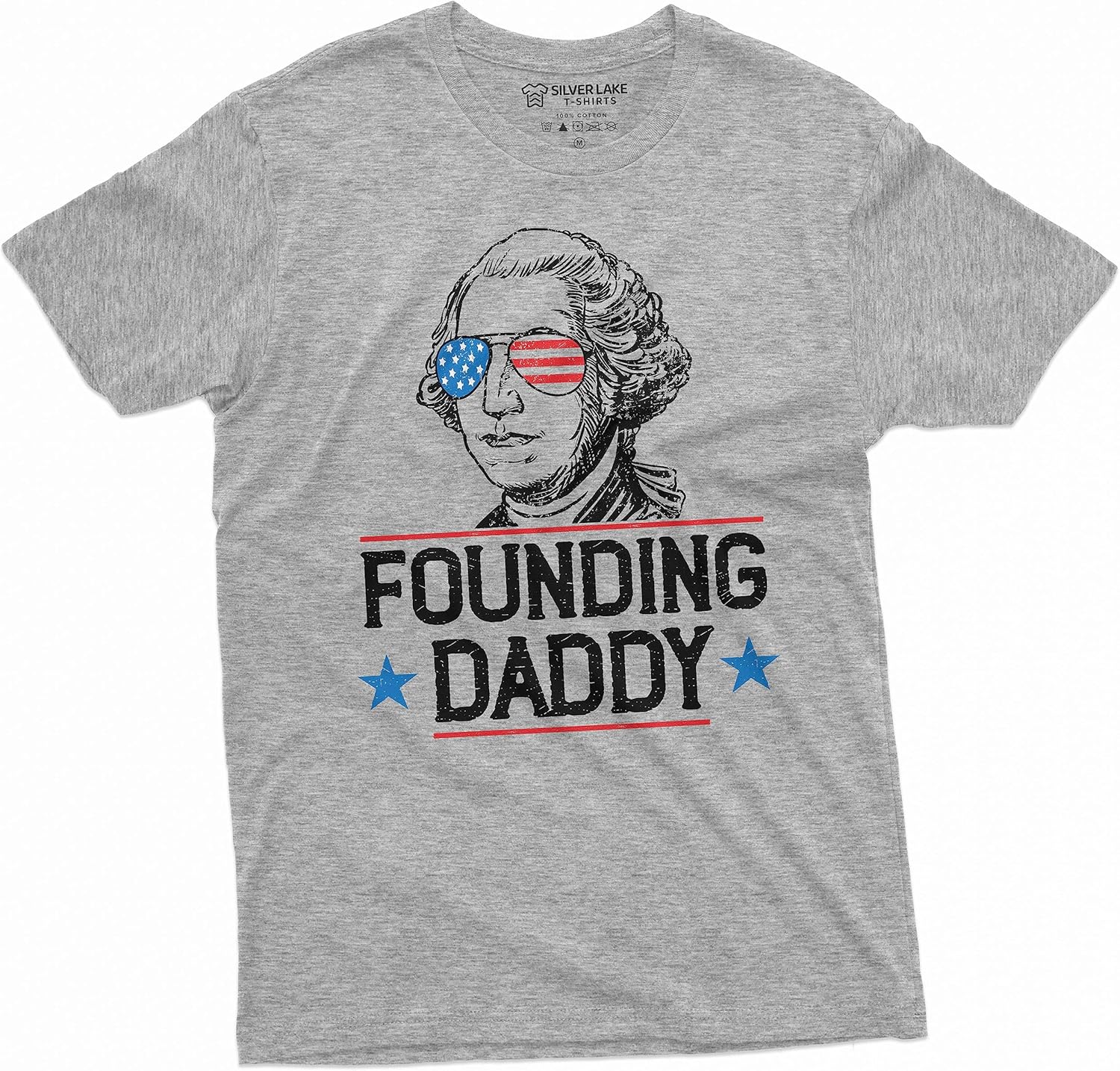 

Mens Funny 4th of July Founding Daddy George Washington Shirt Patriotic USA Flag Independence Shirt 5XL різнокольоровий