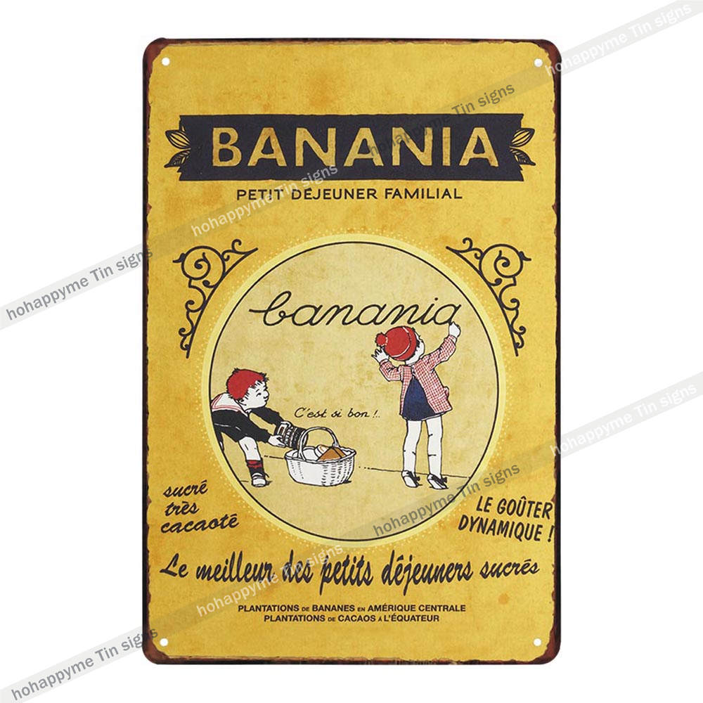 BANANIA Metal Signs Funny Tin Painting Plaque Vintage Decorative For Bar Pub Club Cafe Poster Wall Stickers Home Decor 20x30cm