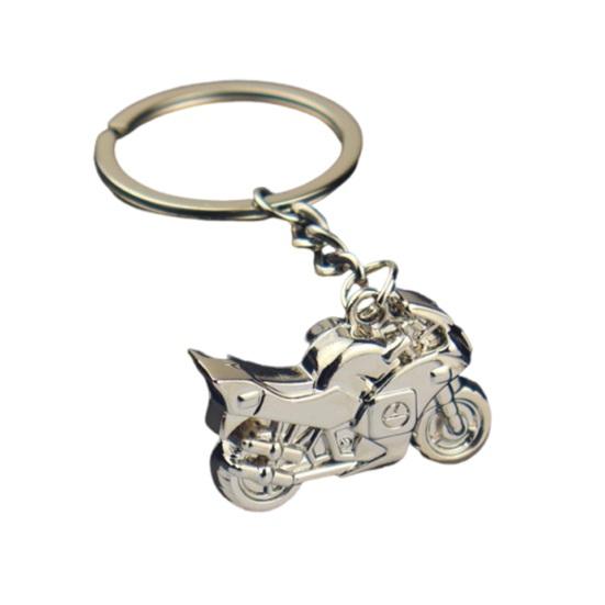 Motorcycle Charm Keychain Wear-Resistant Portable Key Fob 3D Metal Motorbike Keyring for Men