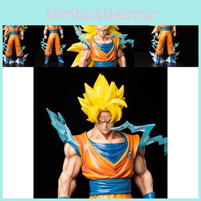 Impressive Dragon Ball Z Super Saiyan 3 Goku Pvc Figure With Captivating Double Head Design